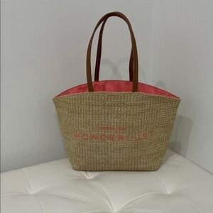 MICHEAL KORS Wanderlust Beige and Coral Tote Bag